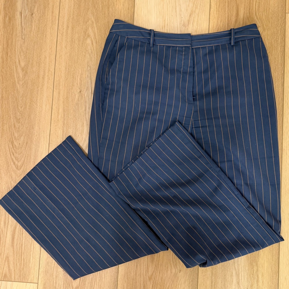 Navy Pinstriped Dress Pants